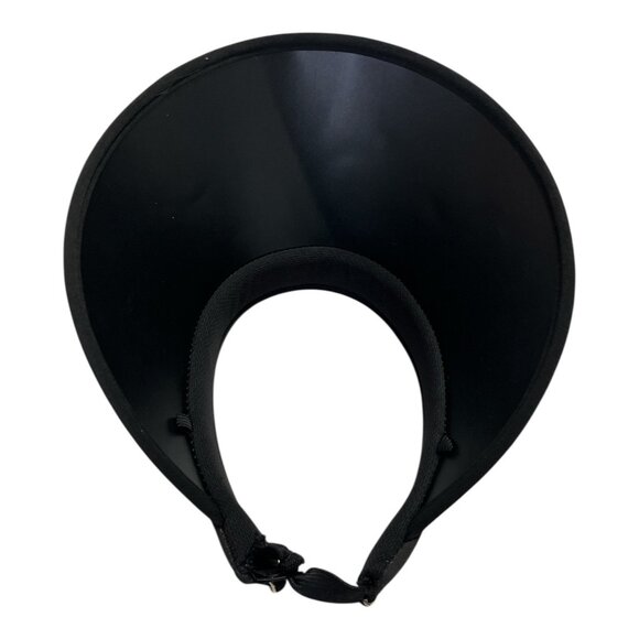 Women’s Wide Brim Straw Sun Visor Hat Black Trim Adjustable Golf Tennis Beach - Picture 5 of 7